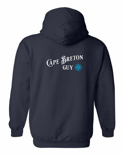 Cape Breton Guy blue Left Chest and Back Pullover Hoodie