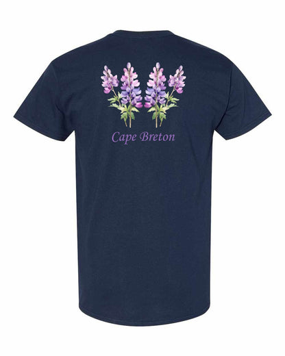Cape Breton Lupin Left Chest and Back Men's Tee