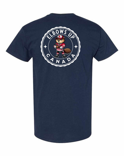 Elbows Up Beaver Left Chest & Back Men's Tee