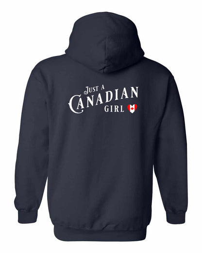 Just A Canadian Girl (Heart Flag Full) Left Chest and Back Pullover