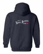 Just a NS Girl Red Heart Left Chest and Back Pullover Hoodie - Unisex