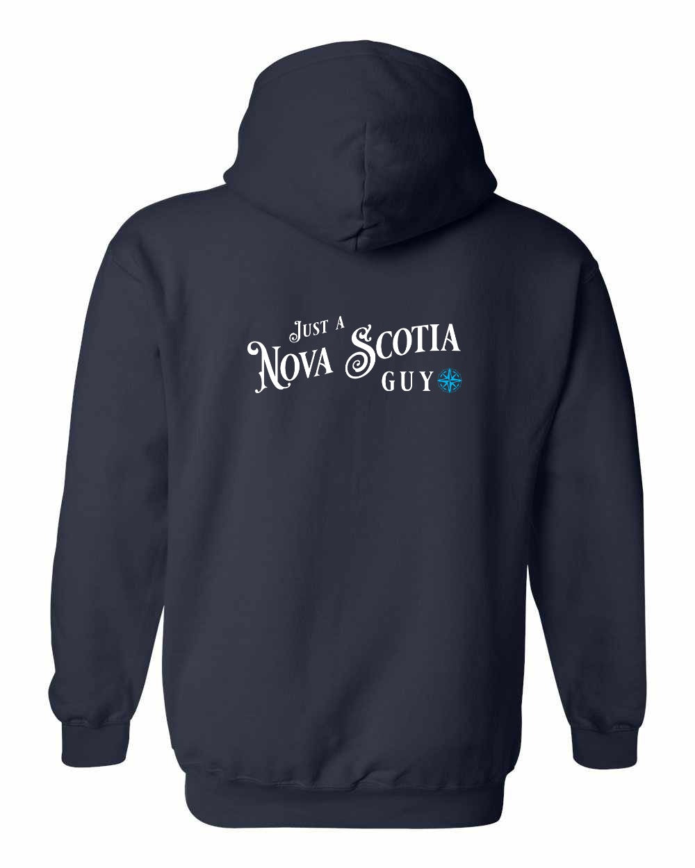 Just a NS Guy Blue Left Chest and Back Pullover Hoodie - Unisex