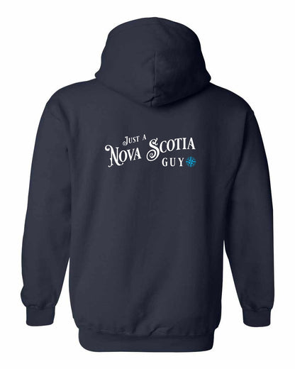 Just a Nova Scotia Guy blue Left Chest and Back pullover