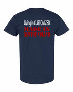 Living in Custom Made in NFLD Left Chest and Back Men's Tee