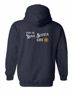 Living the NS Life yellow Left Chest and Back Pullover Hoodie - Unisex