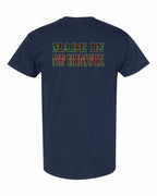 Made In NB ( Tartan Lettering) Left Chest and Back Men's Tee