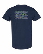 Made In NS ( Tartan Lettering) Left Chest and Back Men's tee
