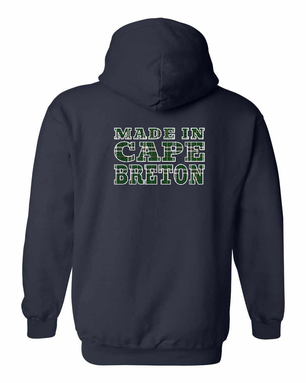 Made In Cape Breton Tartan Left Chest and Back Pullover Hoodie