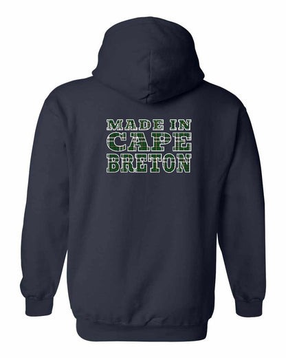 Made In Cape Breton Tartan Left Chest and Back Pullover Hoodie