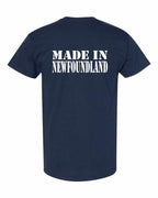 Made In NFLD ( White Lettering) Left Chest and Back Men's Tee