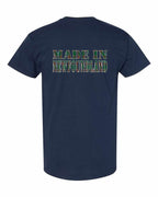 Made In NFLD ( Tartan Lettering) Left Chest and Back Men's Tee