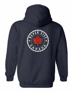 Never 51st Leaf Left Chest and Back Pullover Hoodie - Gildan Canada (sewn Internationally) - Unisex
