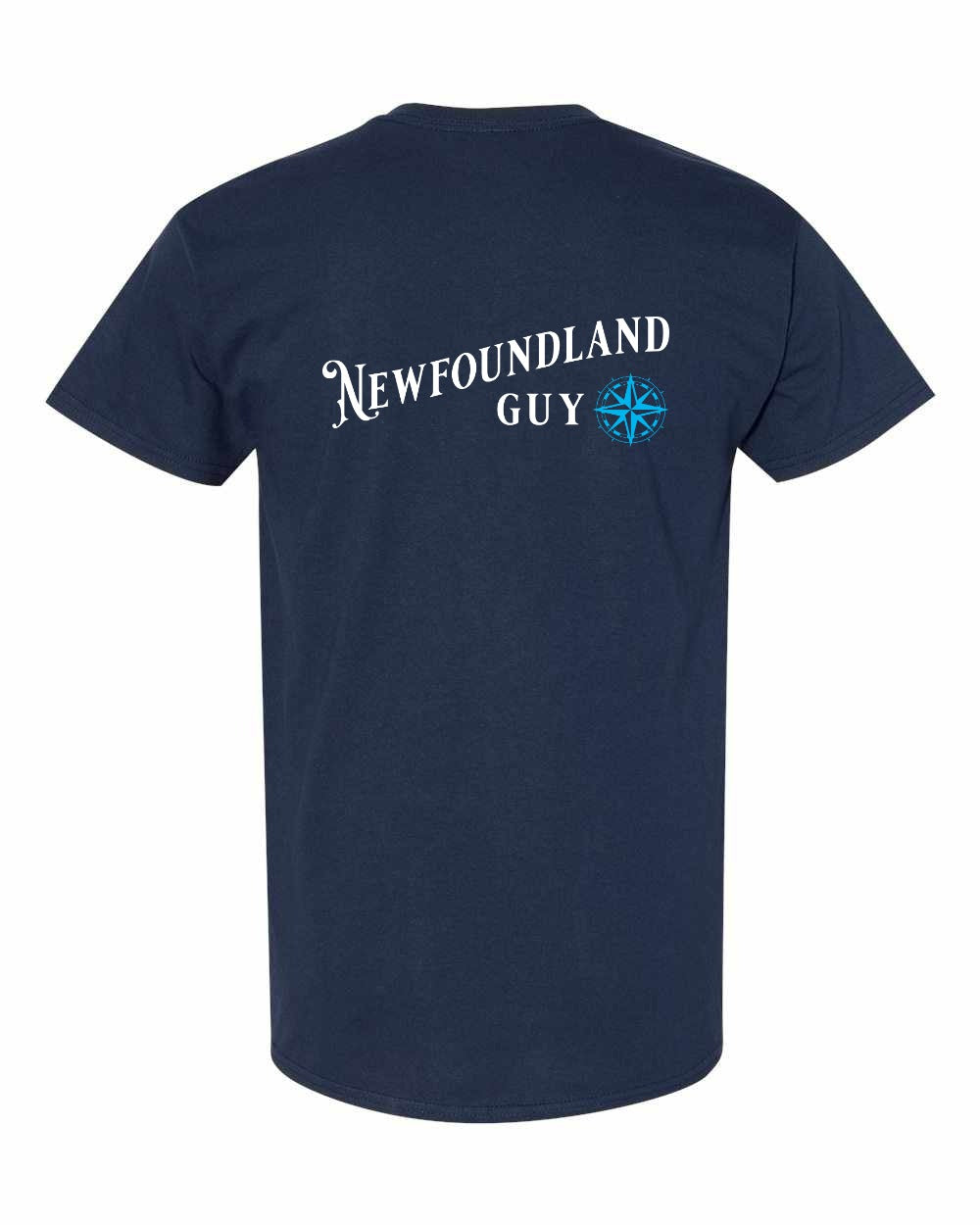 NFLD Guy Blue Left Chest and Back Men's Tee