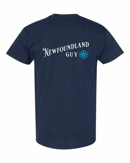 Newfoundland Guy blue Left Chest and Back Men's Tee