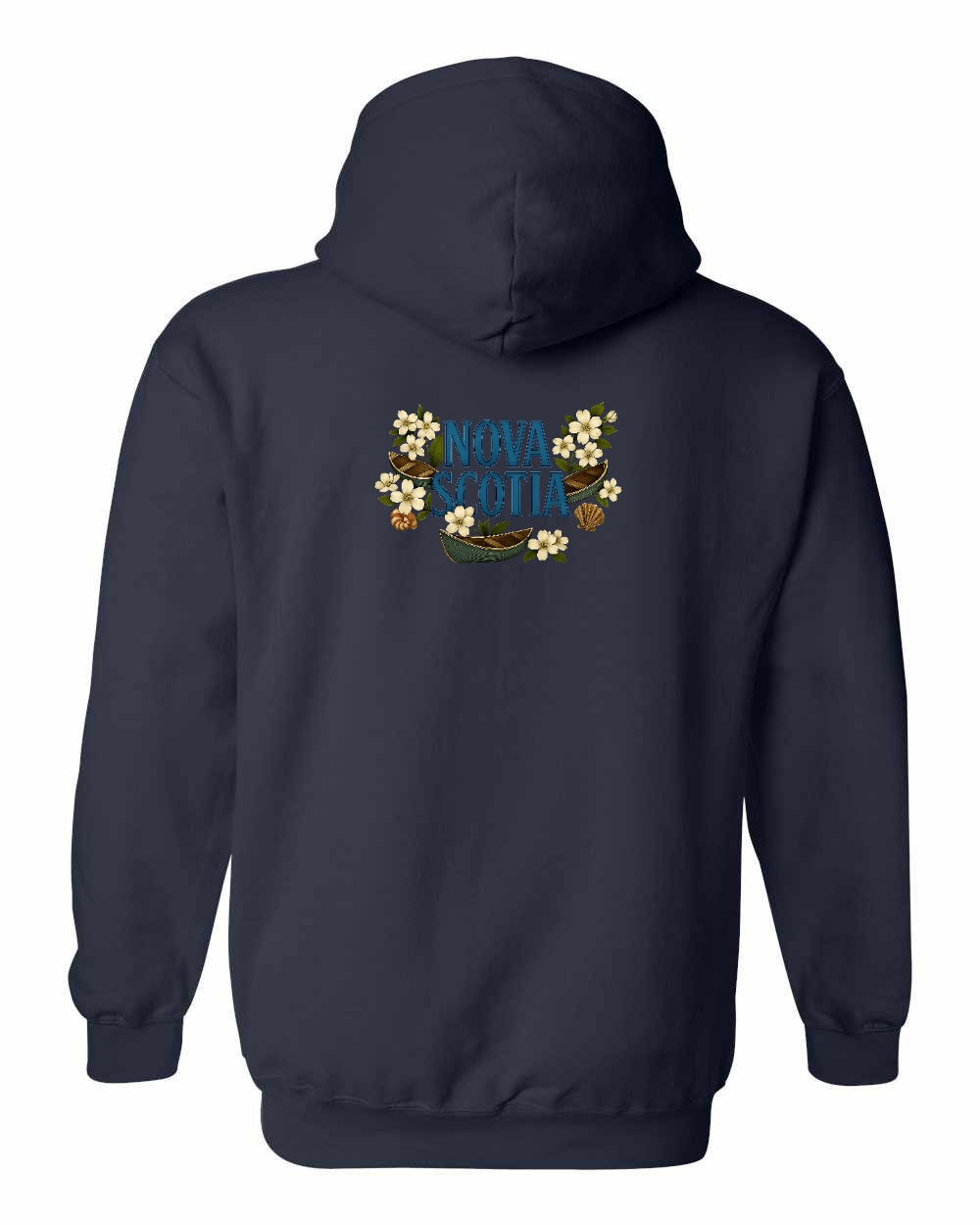 NS Flowers Left Chest and Back Pullover Hoodie - Unisex