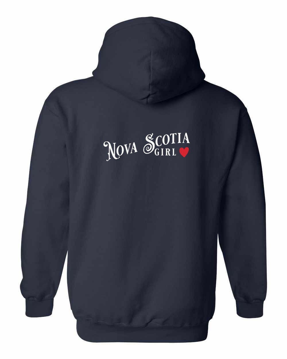 Nova Scotia Girl Red Heart Left Chest and Back pullover