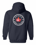 Born and Raised Ontario Left Chest and Back Pullover Hoodie - Gildan Canada (sewn Internationally) - Unisex