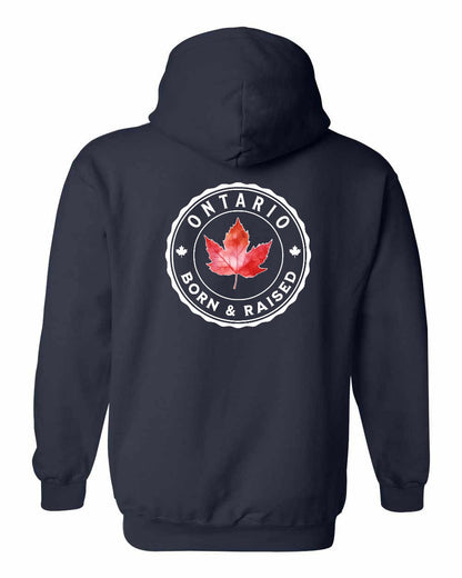 Born and Raised Ontario Left Chest and Back Pullover