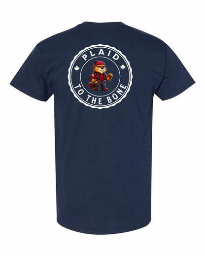 Plaid to the Bone Left Chest & Back Men's Tee