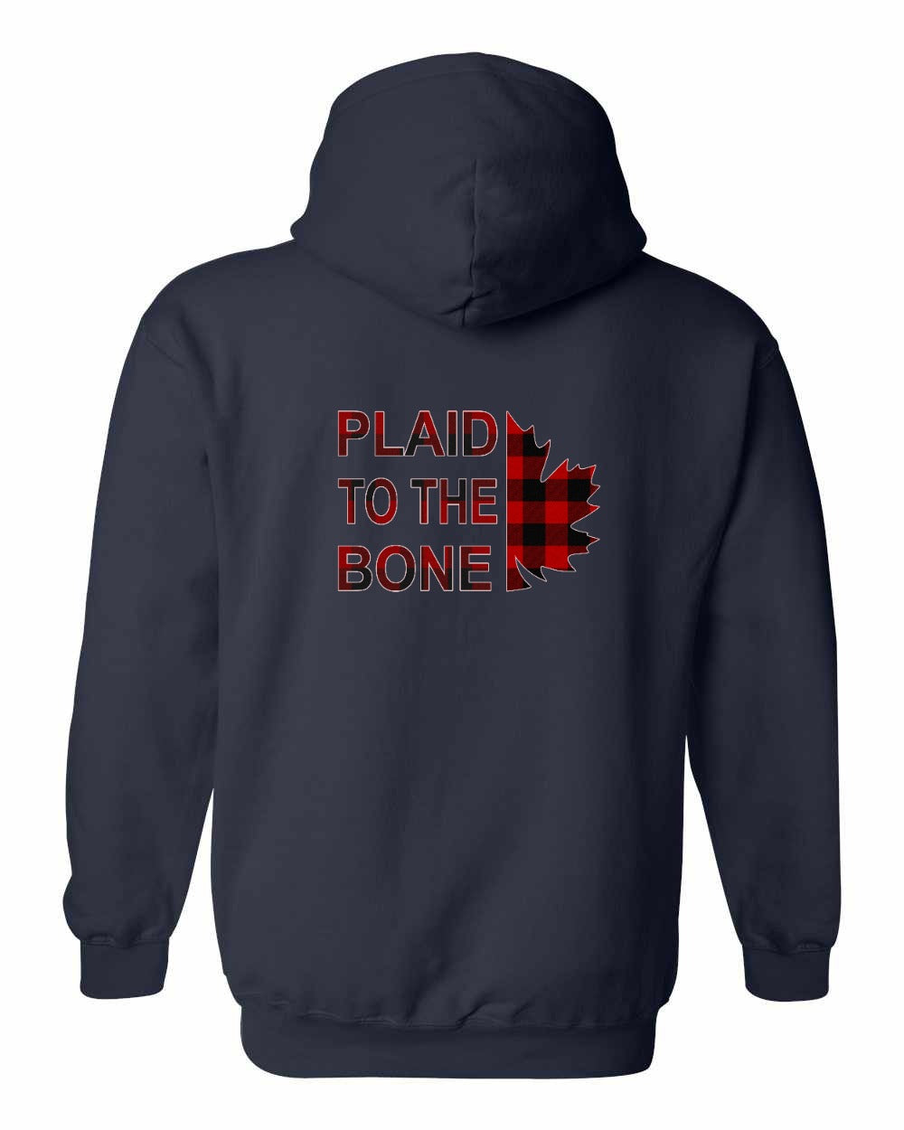 Plaid to the Bone Stacked Leaf Left Chest and Back Pullover Hoodie - Gildan Canada (sewn Internationally) - Unisex
