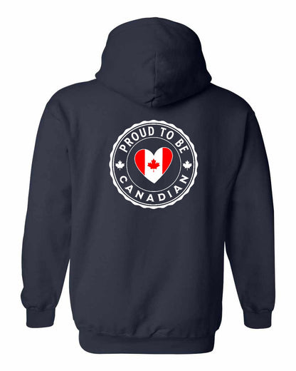Proud to be Canadian Heart Flag Left Chest and Back Pullover