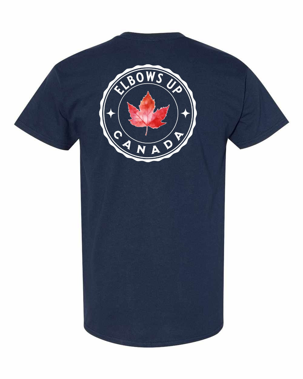 Elbows up Leaf Left Chest & Back Men's Tee - Gildan Canada (sewn Internationally)