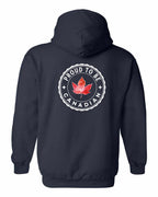 Proud to be Canadian Leaf Left Chest and Back Pullover Hoodie - Gildan Canada (sewn Internationally) - Unisex
