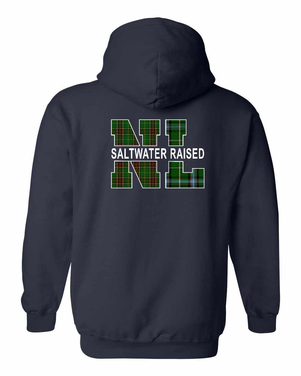 NFLD and Labrador Saltwater Raised Left Chest and Back Pullover Hoodie - Unisex