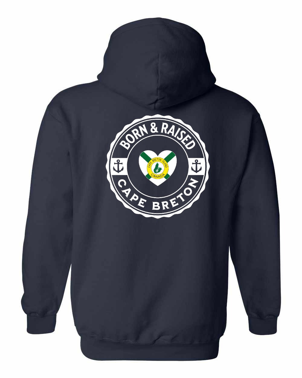 Born and Raised CB Heart Flag Left Chest & Back Pullover Hoodie - Unisex