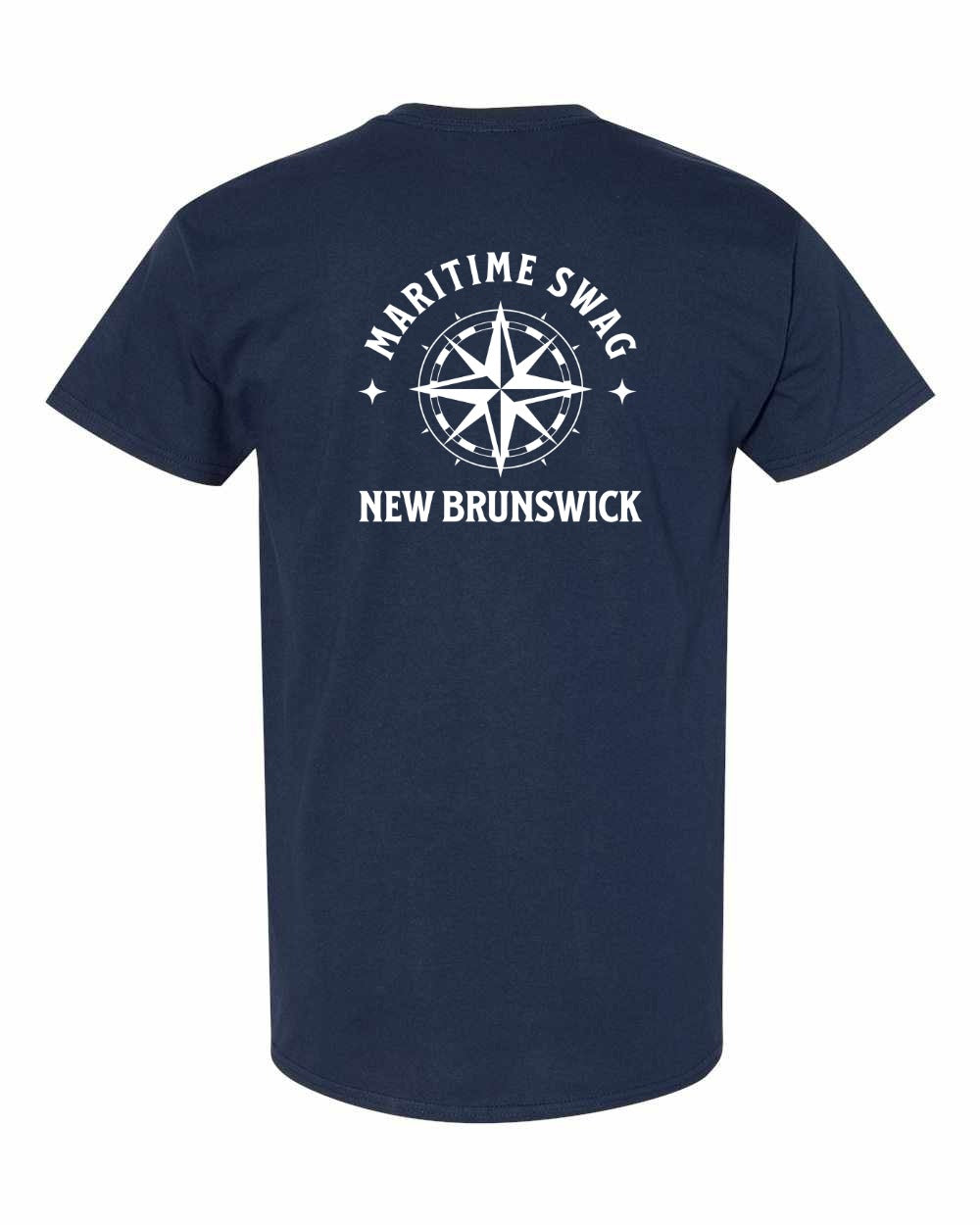 NB New Brunswick Compass Left Chest and Back Men's Tee