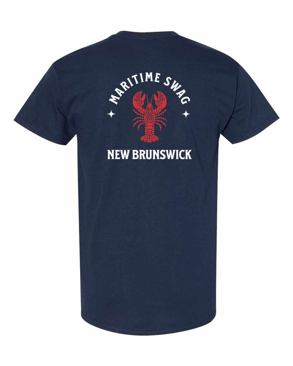 NB New Brunswick Mandala Red Lobster Left Chest and Back Men's Tee