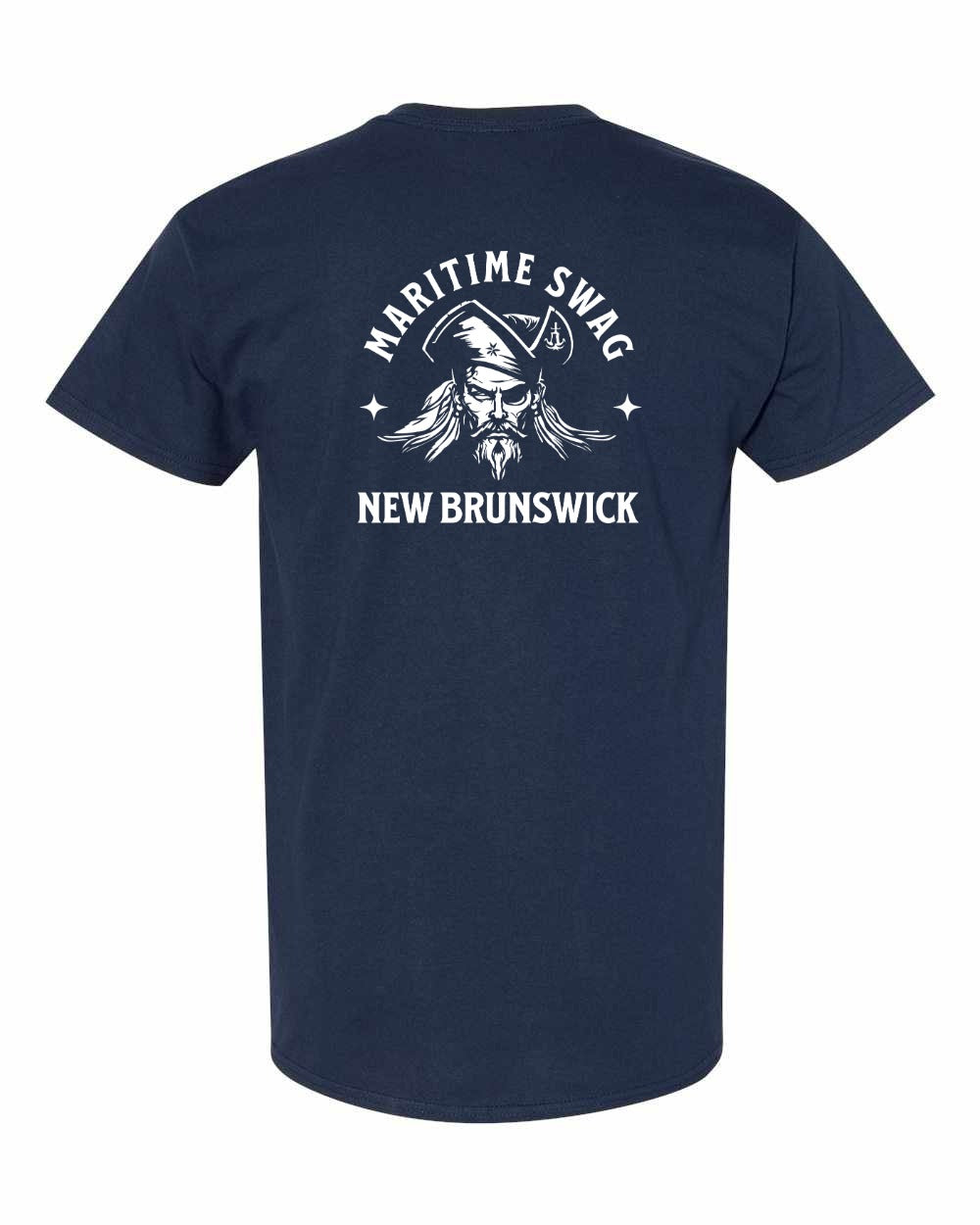NB New Brunswick Pirate Left Chest and Back Men's Tee