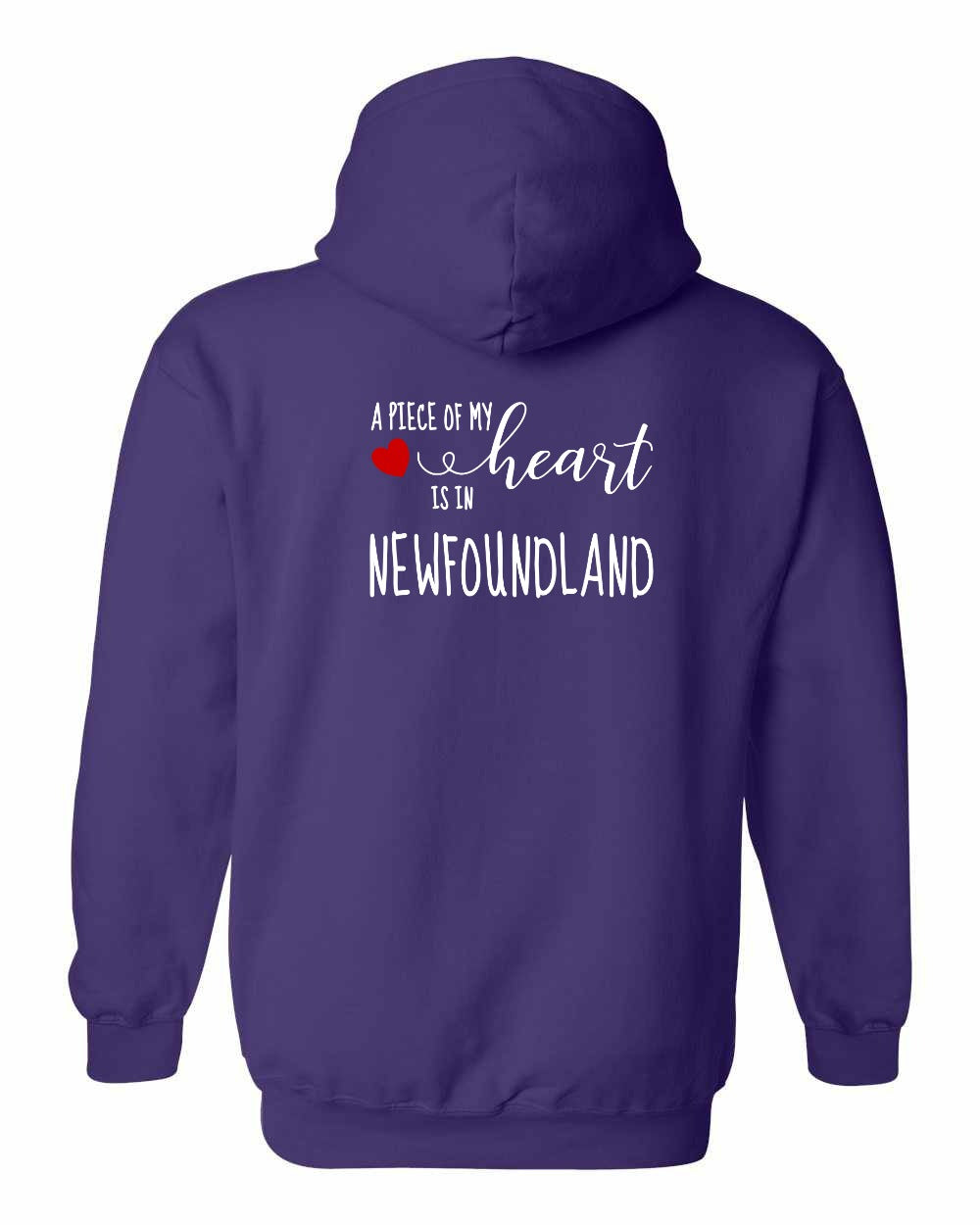 A piece of My heart in NFLD (Red Heart) Left Chest and Back Pullover Hoodie - Unisex
