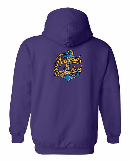 Anchored in Newfoundland (New Design) Left Chest and Back Pullover