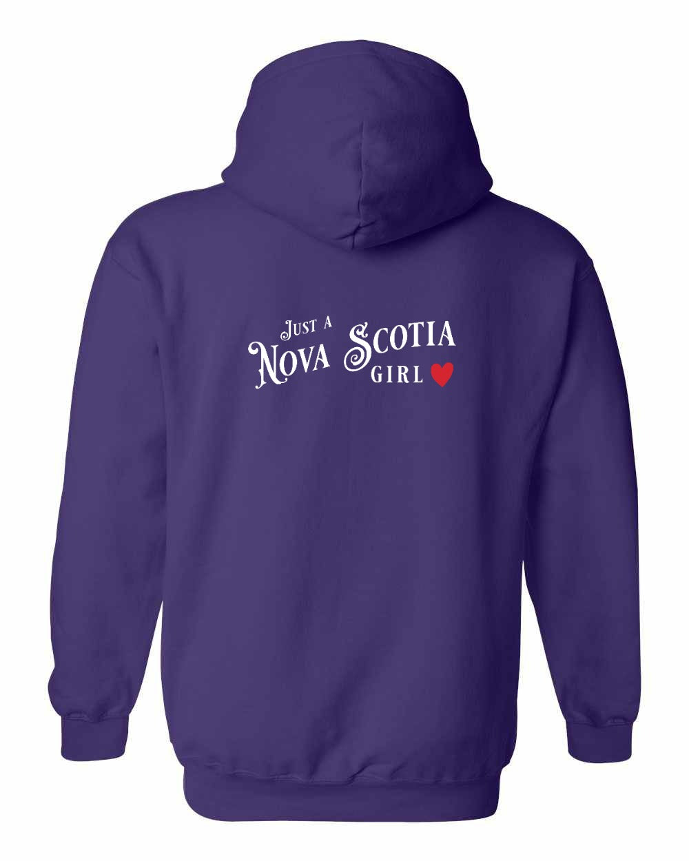 Just a NS Girl Red Heart Left Chest and Back Pullover Hoodie - Unisex
