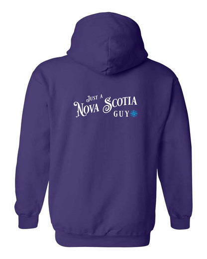 Just a Nova Scotia Guy blue Left Chest and Back pullover