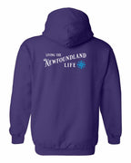 Living the NFLD Life blue Left Chest and Back Pullover Hoodie - Unisex