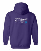 Living the CB Life blue Left Chest and Back Pullover Hoodie - Unisex