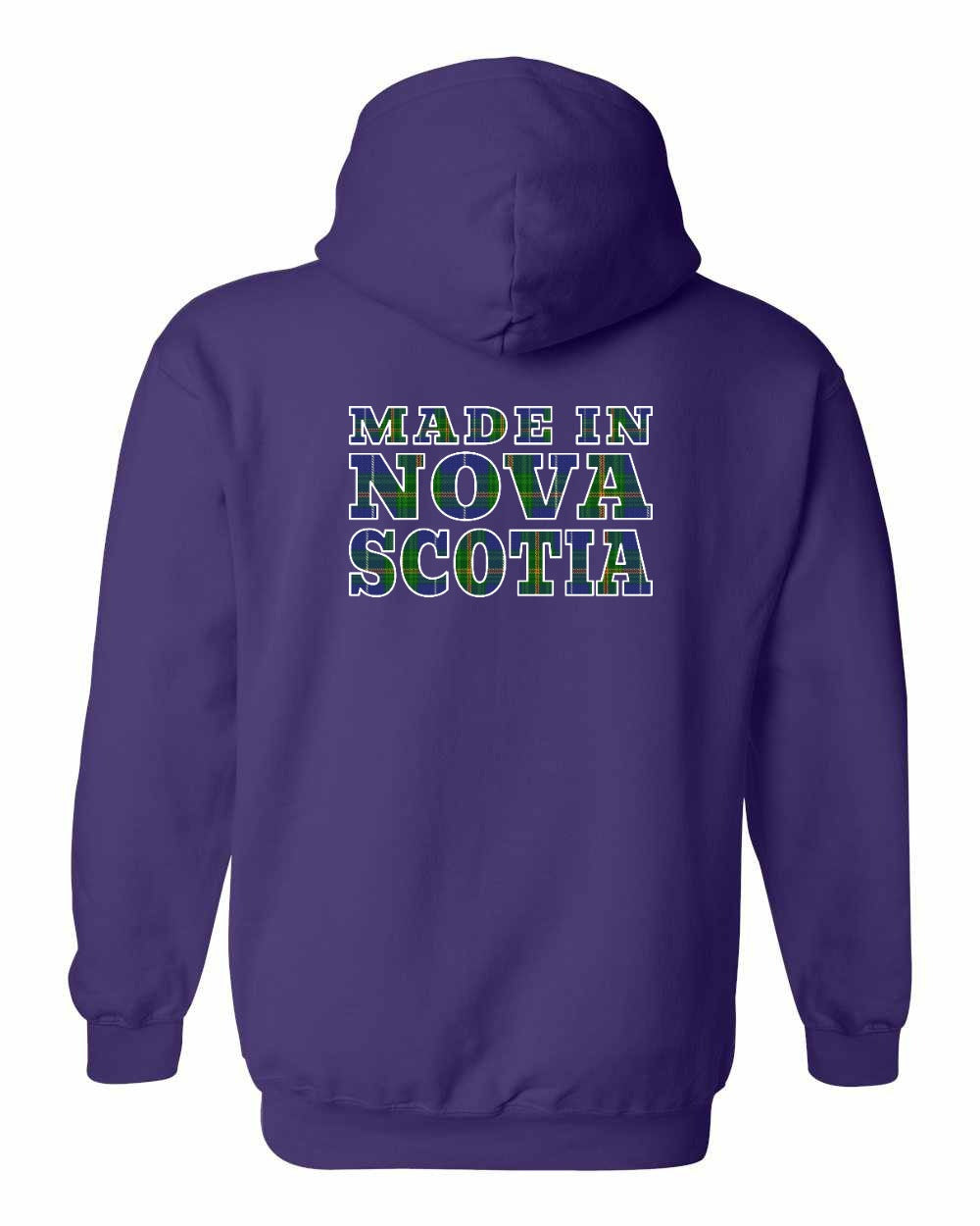 Made In NS ( Tartan Lettering) Left Chest and Back Pullover Hoodie - Unisex