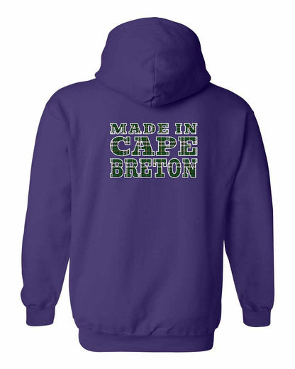 Made In Cape Breton Tartan Left Chest and Back Pullover Hoodie