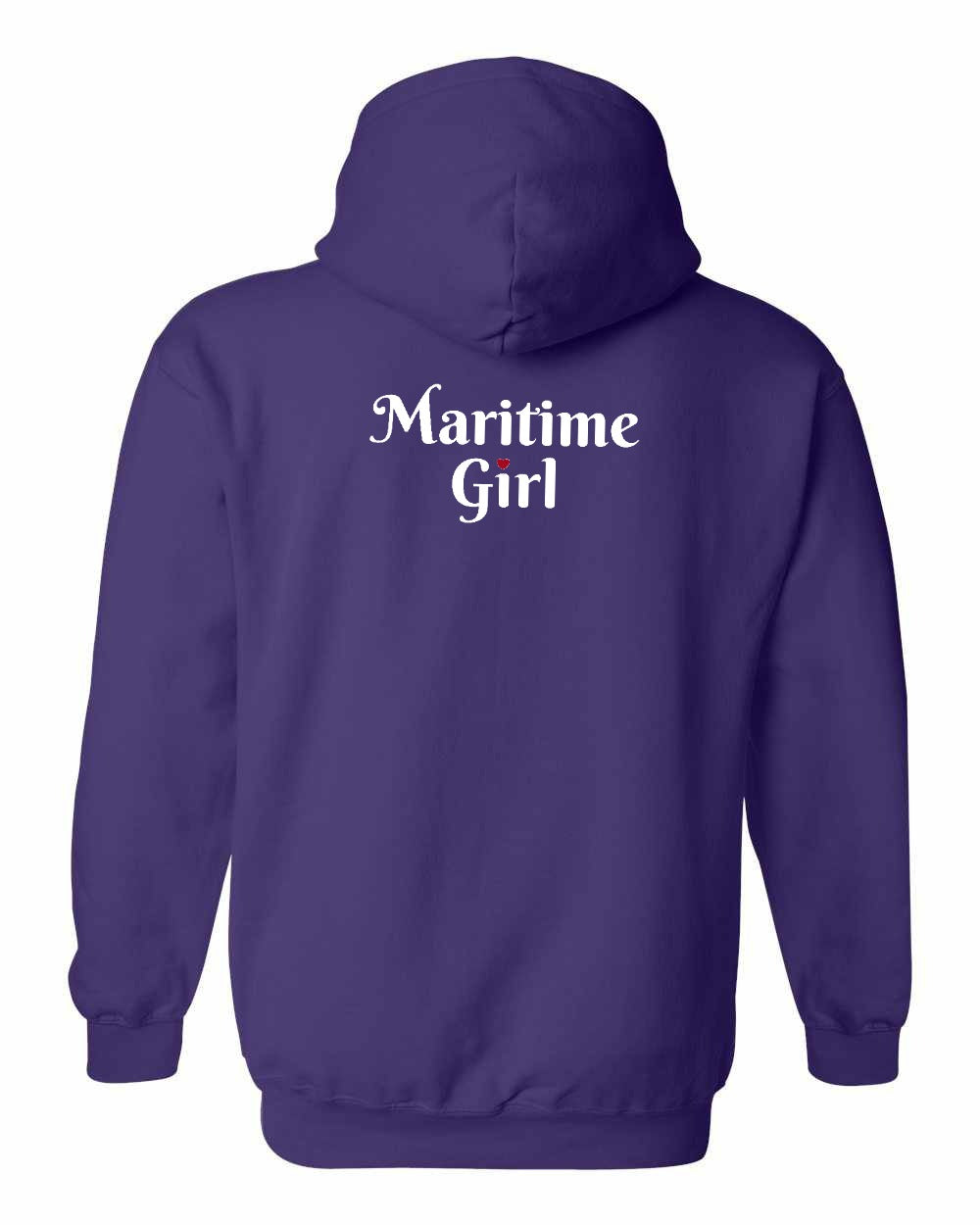 Maritime Girl Heart Dot Left Chest & Back Pullover Hoodie - Unisex