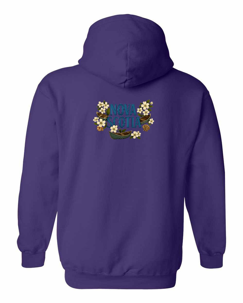 NS Flowers Left Chest and Back Pullover Hoodie - Unisex