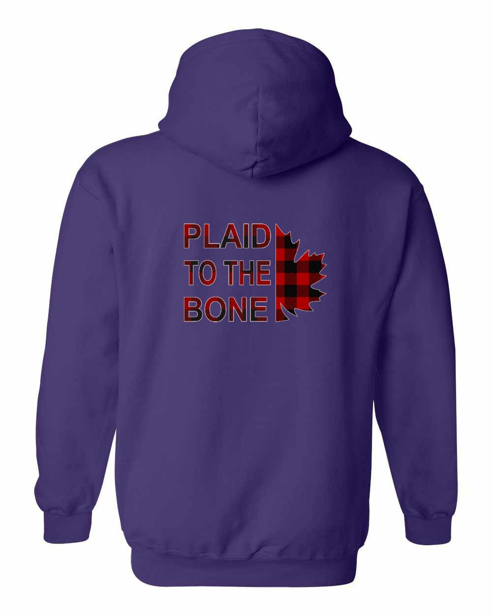 Plaid to the Bone Stacked Leaf Left Chest and Back Pullover Hoodie - Gildan Canada (sewn Internationally) - Unisex