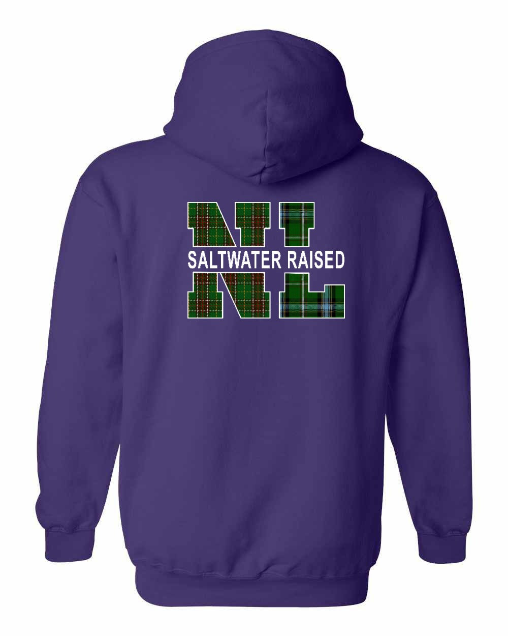 NFLD and Labrador Saltwater Raised Left Chest and Back Pullover Hoodie - Unisex