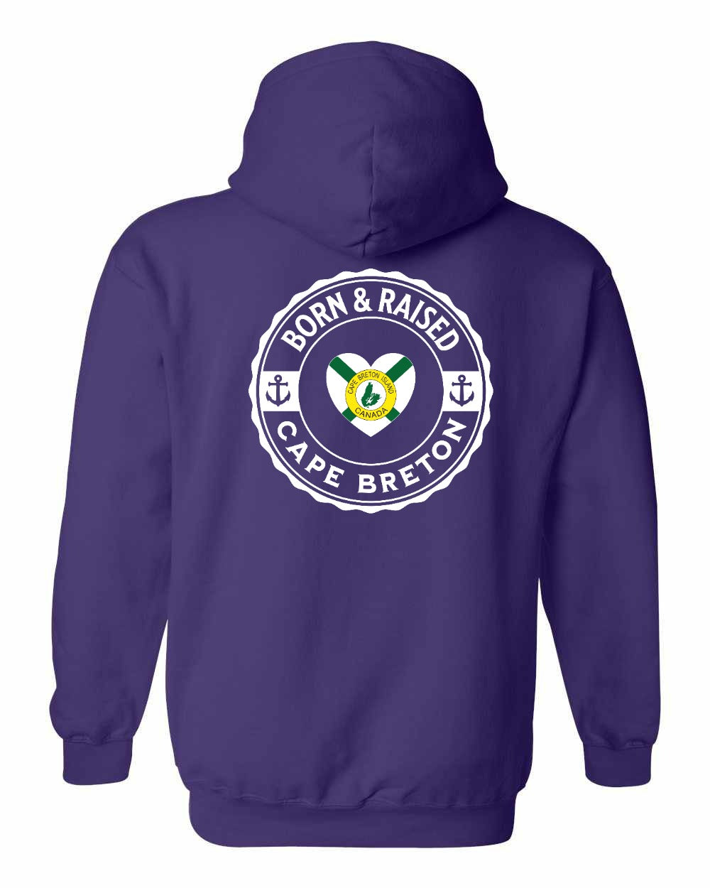 Born and Raised CB Heart Flag Left Chest & Back Pullover Hoodie - Unisex