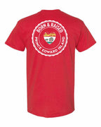 Born and Raised PEI Heart Flag Left Chest & Back Men's Tee