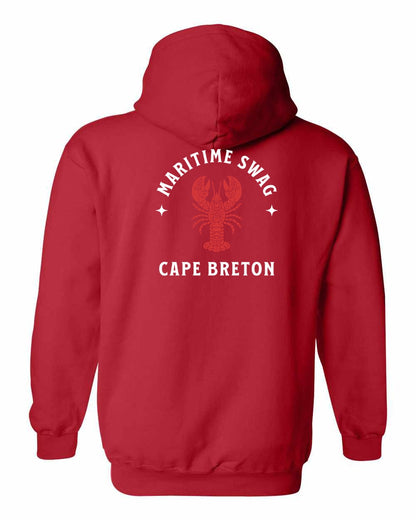 Maritime Swag Cape Breton Mandala Red Lobster Left Chest and Back Pullover Hoodie