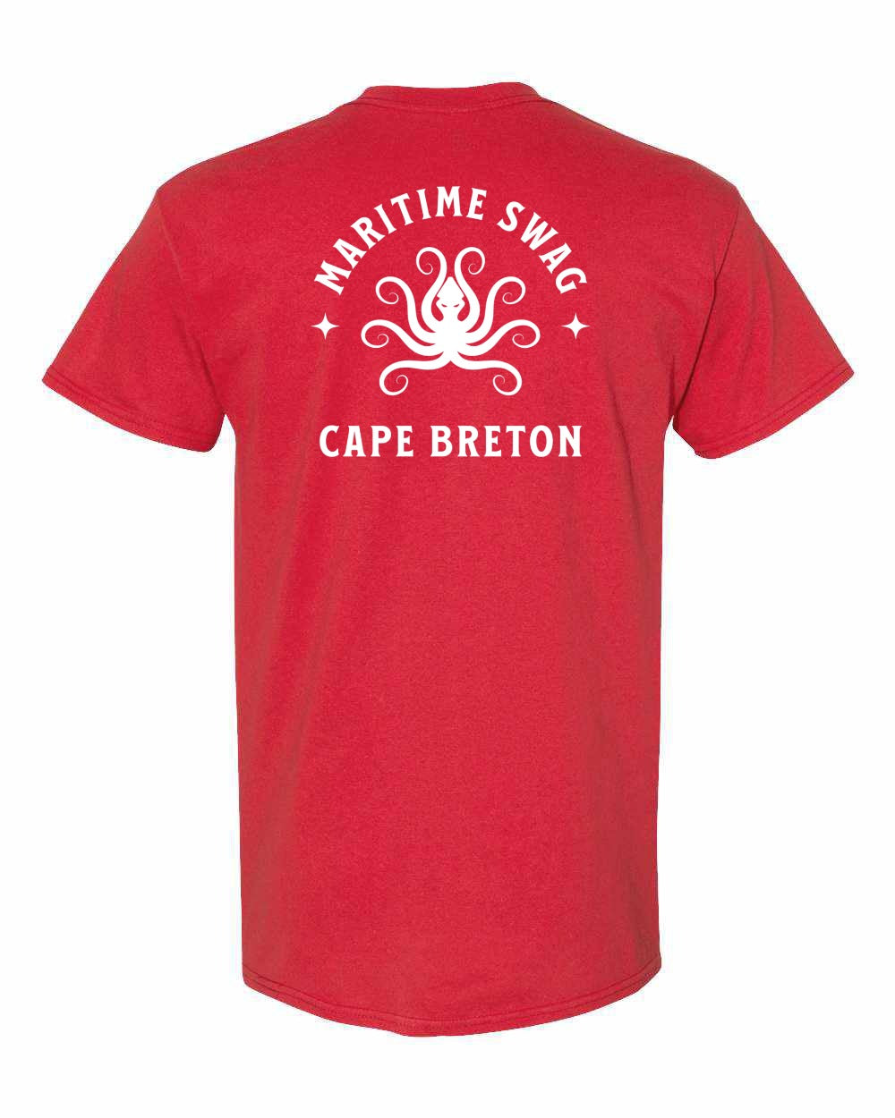 Maritime Swag Cape Breton Octopus Left Chest and Back Men's Tee