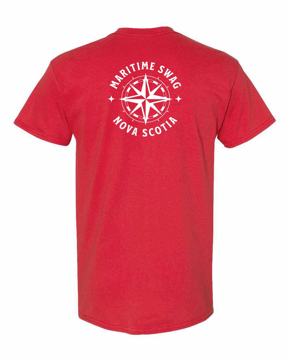 Maritime Swag Nova Scotia Compass Left Chest and Back mens-tee