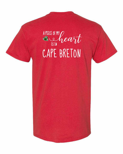 A piece of My heart in Cape Breton (Tartan Heart) Left Chest and Back Men's Tee